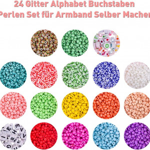 Set de creatie cu 8400 margele pentru bijuterii JIJI &CUI, sticla/metal/plastic, multicolor