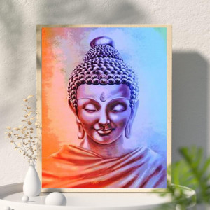 Set de creatie cu diamante DCIDBEI, model Buddha, rasina, multicolor, 40 X 50 cm