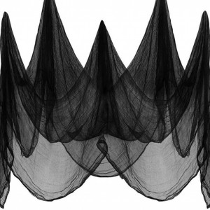 Set de decoratiuni pentru Halloween Booaee, bumbac/hartie/PVC, negru, 14 piese