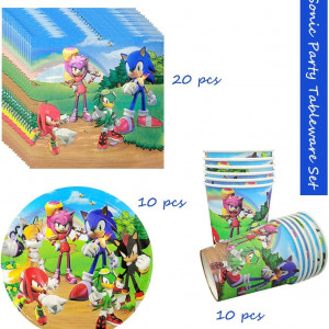 Set de masa animat pentru petrecere copii MEZHEN, hartie, multicolor, pentru 10 persoane - Img 5