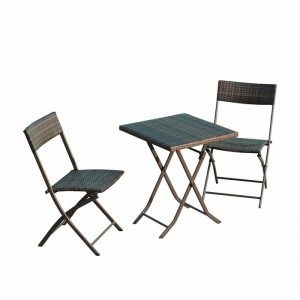 Set de masa si 2 scaune de gradina by Dakota Fields, negru - Img 5