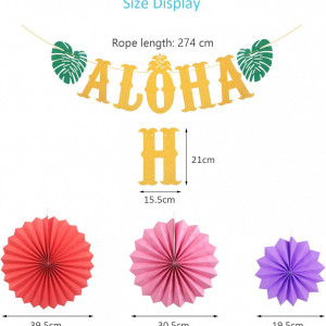 Set de petrecere Hawaiian ZERHOK, hartie, multicolor, 9 piese - Img 2