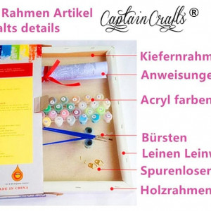 Set de pictura cu numere CaptainCrafts, model fluture, vopsea acrilica, multicolor, 40 x 50 cm - Img 5
