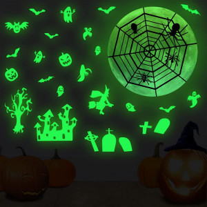 Set de stickere fosforescente pentru Halloween Buer Homie, vinil, verde - Img 4