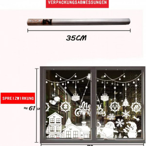 Set de stickere pentru fereastra Anyingkai, PVC, alb, 61 x 72 cm - Img 5
