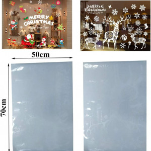 Set de stickere pentru fereastra ITNP, model Craciun, PVC, multicolor, 70 x 50 cm - Img 8