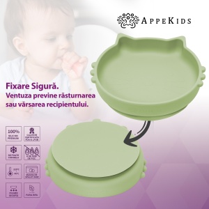 Set Diversificare, AppeKids, 100% Silicon, Kitty - Raw Green - Img 4