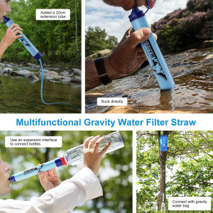 Set filtru pentru apa cu accesorii WADEO, plastic/TPU, albastru, 3 L - Img 2