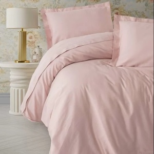 Set husa pilota + 2 fete de perna, satin bumbac 100%, 200x200 cm + 2x80x80 cm, roz - Verificat A · Re-Bloom