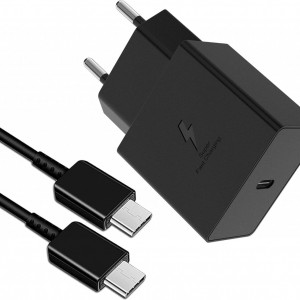Set incarcator cu cablu USB Type C Swadaws, PC/metal, negru, 25W