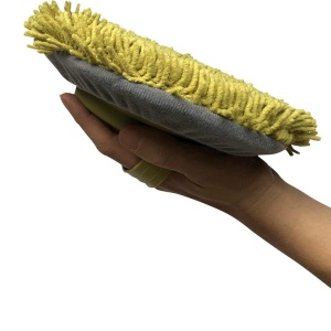 Set maner telescopic si o perie moale DocaPole, aluminiu/microfibra, negru/galben, 3,6 m - Img 5