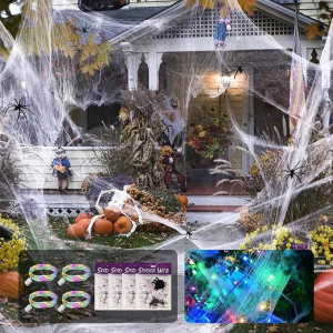 Panza de paianjen pentru Halloween Maxee, plastic/bumbac, alb