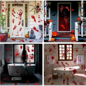 Set stickere pentru Halloween Diko, PVC, rosu, 9 piese - Img 6