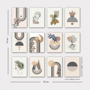 Set tablou decorativ Re-Bloom, 12 piese, MDF, multicolor, 20 x 15 cm - Img 2