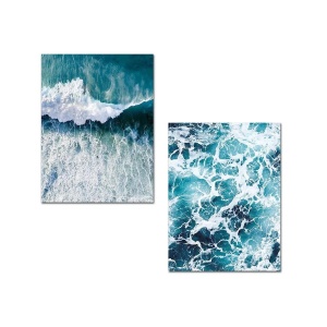Set tablou decorativ Re-Bloom, 2 piese, MDF, alb/albastru, 30 x 40 cm - Img 1