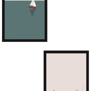 Set tablou decorativ Re-Bloom, 2 piese, MDF/lemn masiv, multicolor, 20 x 30 cm - Img 2