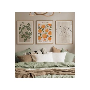 Set tablou decorativ Re-Bloom, 3 piese, MDF/lemn masiv, multicolor, 33 x 48 cm - Img 2