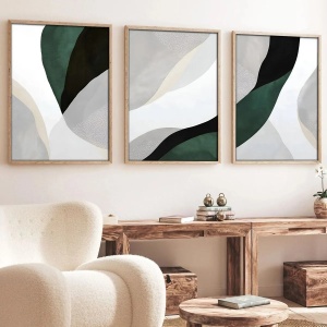 Set tablou decorativ Re-Bloom, 3 piese, MDF/lemn masiv, multicolor, 50 x 70 cm - Img 3