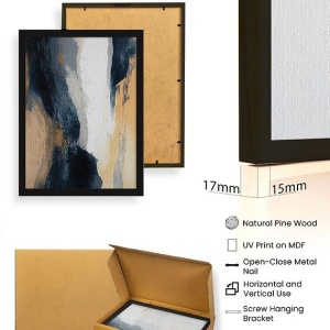 Set tablou decorativ Re-Bloom, 3 piese, MDF/lemn masiv, multicolor, 50 x 70 cm - Img 2