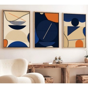 Set tablouri decorative Re-Bloom, 3 piese, MDF, multicolor, 70 x 50 cm - Img 2