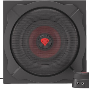 Sistem audio Genesis HELIUM 610BT NCS-1408, putere maxima RMS 60W, frecventa raspuns 40 - 20000 Hz, conectivitate mini jack, bluetooth 4.2, material lemn, negru/rosu