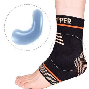 Soseta de compresie pentru glezna Thx4COPPER, nailon/cupru/silicon, marimea S