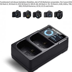 Statie de incarcare baterii Canon LP-E6 	DOTTMON, ABS, negru, 2 A, 5 V, 8,5 X 5 X 2,7 cm 