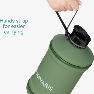 Sticla de apa din otel inoxidabil Navaris, 2 l, verde, Resigilat, Grad A - Img 4