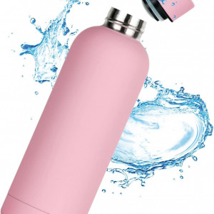 Sticla pentru apa UVTQSSP, otel inoxidabil, roz, 500 ml - Img 7