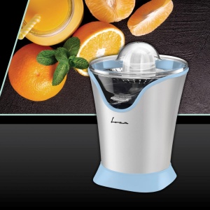 Storcator de citrice Fram FCP-R85BL, Putere 85W, 2 conuri, Filtru inox, Capac antistropire, Argintiu/Albastru - Img 2