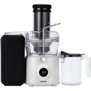 Storcator de fructe Heinner Pearlwhite HSF-K1000DCWP, 1000W, motor DC, viteza variabila, recipient pulpa 1L, filtru inox, tub larg alimentare 84mm, alb perlat