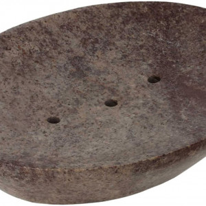 Suport decorativ pentru sapun Ajuny, piatra naturala, brun, 12,7 cm