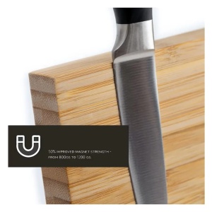 Suport magnetic pentru cutite, Dolce Mare, doua fete din bambus, XXL, 35 x 25x11 cm, Resigilat, Grad A - Img 3