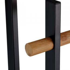 Suport pentru prosoape Steffen, metal/lemn, negru, 85,5 x 45 x 22,5 cm - Img 3