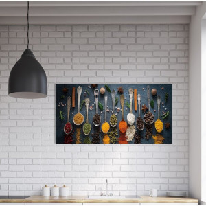 Tablou „Antique Spoons with Spices V”, multicolor, 40 x 80 x 0,4 cm - Img 2