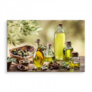 Tablou „Olive Oil Wood Garden”, maro/galben, 70 x 100 cm - Img 4