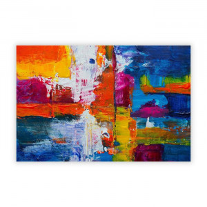 Tablou "Artă abstractă Vol.443", hartie, albastru, 59,4 x 84,1 x 0,1 cm
