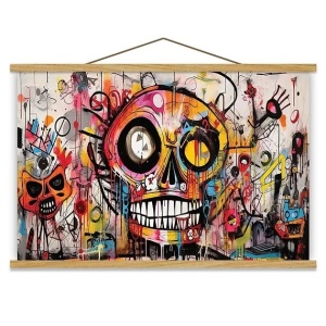 Tablou decorativ canvas 50x70 cm, panza/lemn, design modern vibrant, multicolor - Verificat A · Re-Bloom