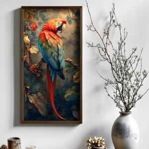 Tablou decorativ inramat MDF 25x50x3.5 cm, MDF 3mm, rama lemn pin 100%, 1.5 kg, multicolor - Verificat A · Re-Bloom - Img 5