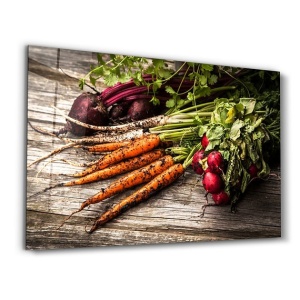 Tablou decorativ model legume pe sticla temperata 35x55 cm, imprimare UV, multicolor - Verificat A · Re-Bloom - Img 1
