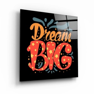 Tablou decorativ Re-Bloom, Dream Big, sticla temperata, multicolor, 80 x 80 cm