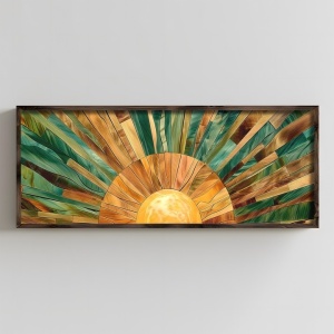 Tablou decorativ Re-Bloom, lemn masiv/MDF, multicolor, 100 x 40 x 3,5 cm