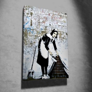 Tablou decorativ Re-Bloom, lemn/panza, alb/negru, 50 x 70 cm - Img 2