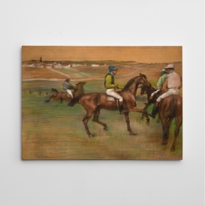 Tablou decorativ Re-Bloom, model cai de curse, panza/lemn, multicolor, 50 x 70 cm - Img 2