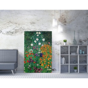 Tablou decorativ Re-Bloom, model floral, panza/lemn, multicolor, 50 x 70 cm - Img 4