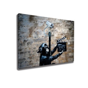 Tablou decorativ Re-Bloom, model maimuta, panza/lemn, 50 x 70 cm - Img 1