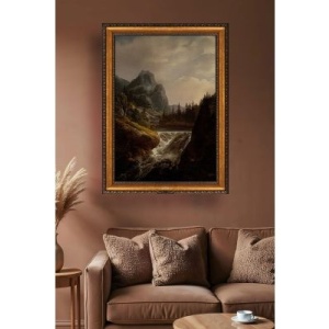 Tablou decorativ Re-Bloom, model peisaj, panza/lemn, multicolor, 50 x 70 cm - Img 2