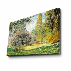 Tablou decorativ Re-Bloom, model peisaj, panza/lemn, multicolor, 70 x 100 cm