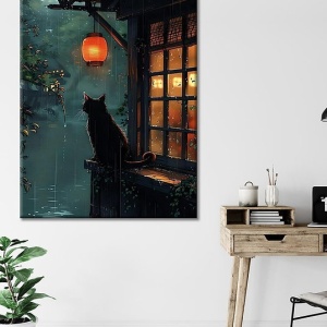 Tablou decorativ Re-Bloom, panza/lemn, multicolor, 50 x 70 cm - Img 4