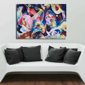 Tablou decorativ Re-Bloom, panza/lemn, multicolor, 70 x 100 cm - Img 2